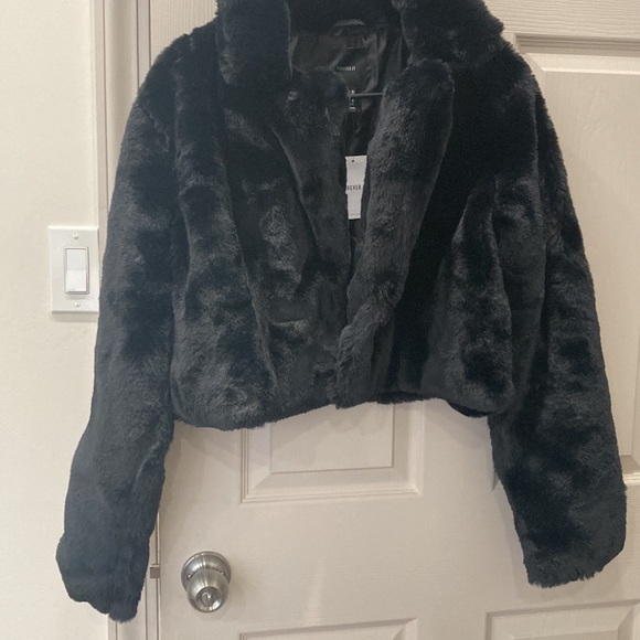 Black Faux Fur Jacket - Picture 1 of 3